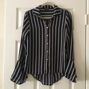 Semi Sheer Striped Blouse